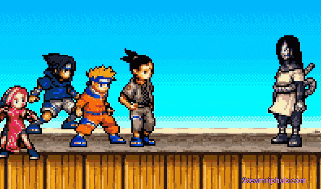 Naruto vs Sasuke side-scrolling boss fight