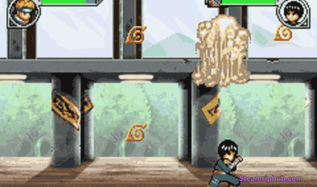 Rock Lee using Leaf Hurricane attack