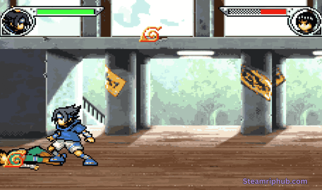 Naruto Ninja Council 2 title screen on emulator