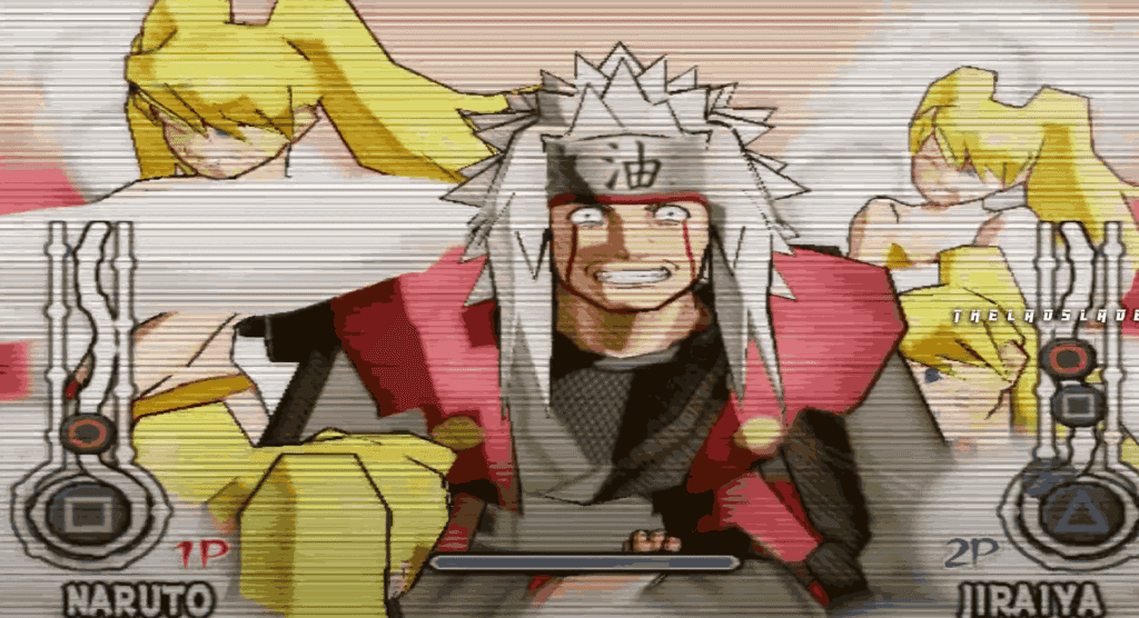 Naruto and Sasuke battle scene in Ultimate Ninja 4