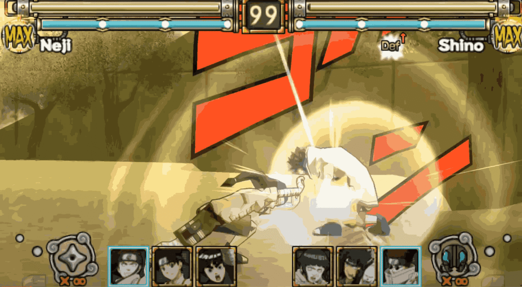 Naruto fighting Sasuke in Ultimate Ninja Heroes