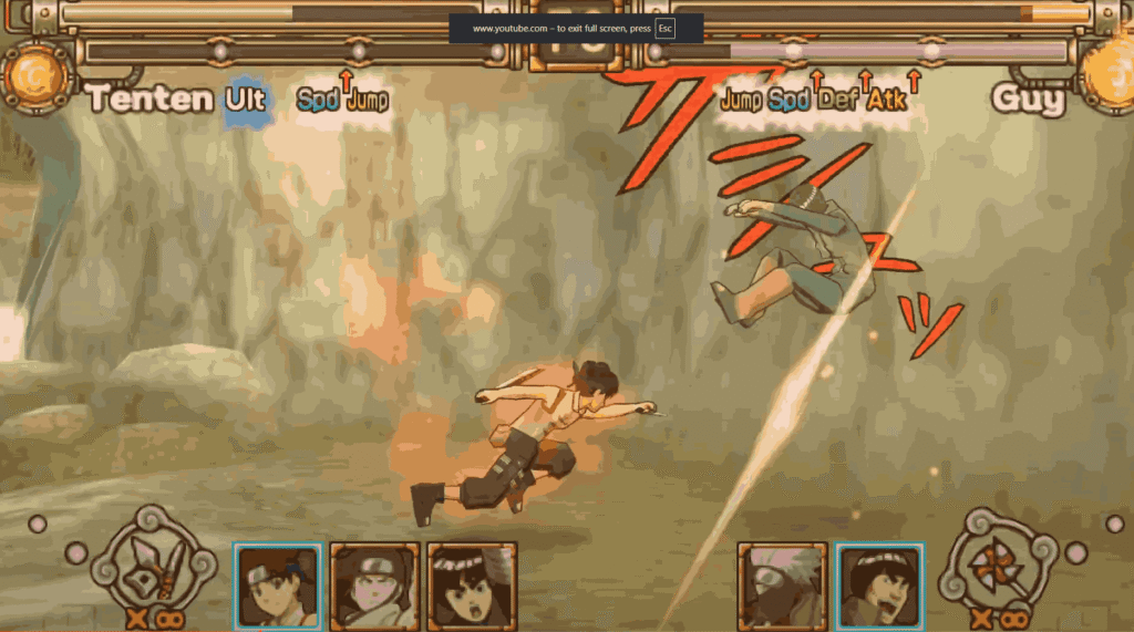 Team battle mode in Naruto Ultimate Ninja Heroes