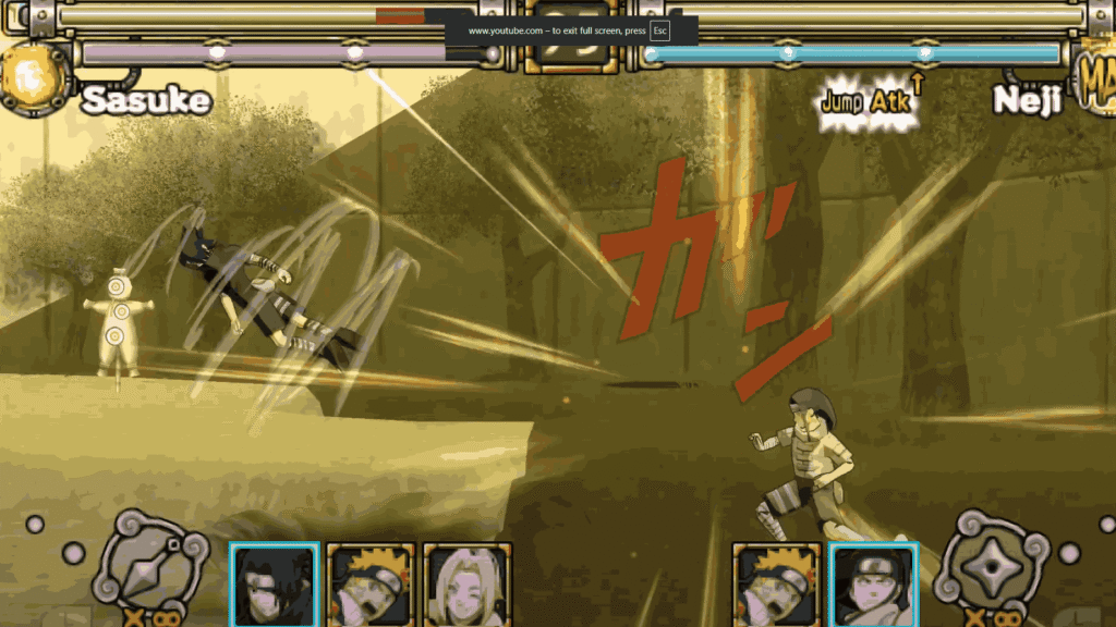 PPSSPP emulator running Naruto Ultimate Ninja Heroes