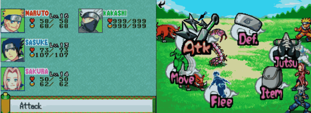 Naruto Path of the Ninja turn-based combat screenshot
