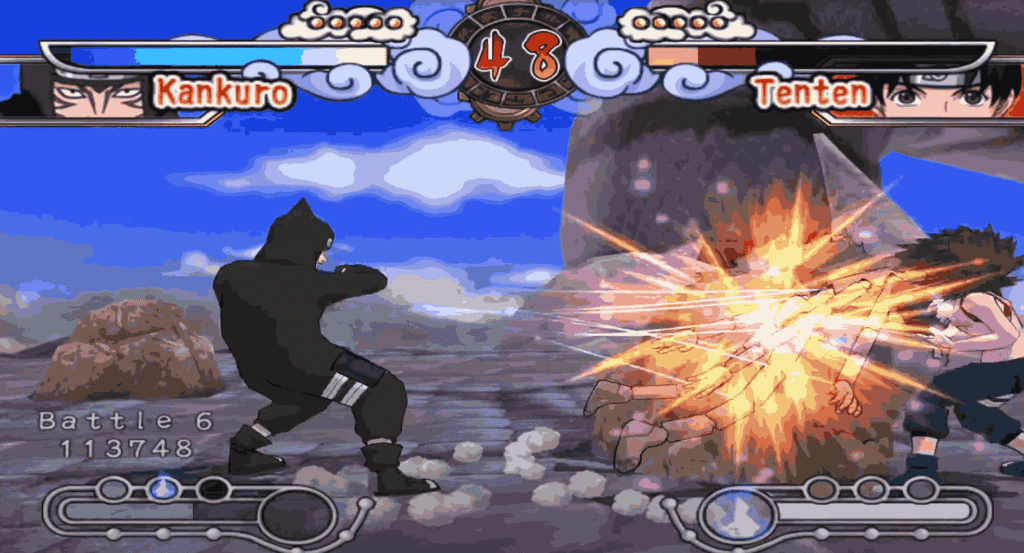 Updated cel-shaded graphics of Naruto and Sasuke fighting on Nintendo Switch

