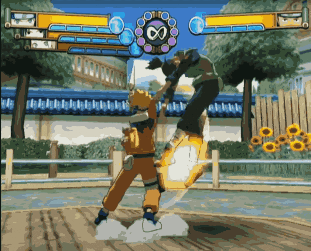High-speed ninja fight featuring Itachi Uchiha