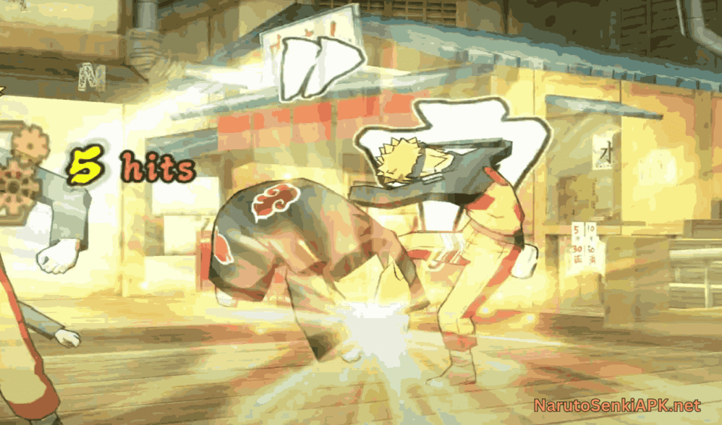 Character fighting scene