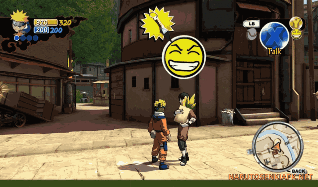 Naruto Rise of a Ninja 1v1 fighting battle scene