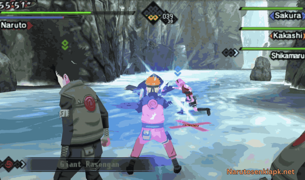 Naruto Shippuden Kizuna Drive boss battle scene
