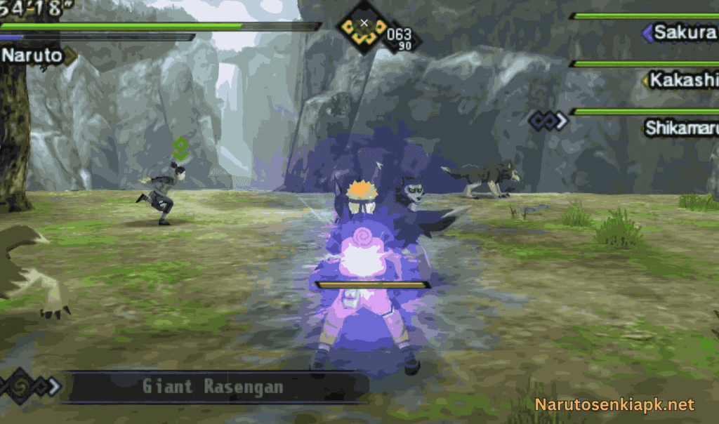Naruto using Rasengan in Kizuna Drive PC version