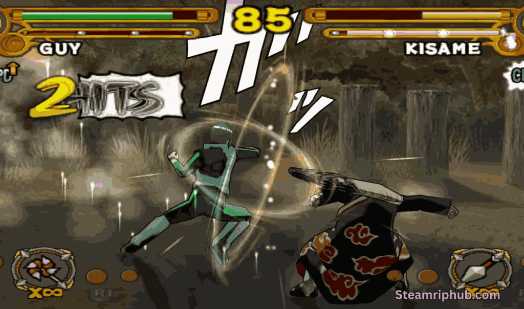 Sasuke activating Sharingan during fight