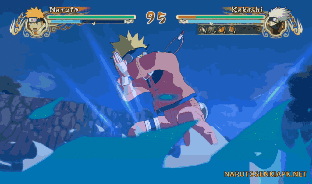 Sasuke vs Naruto battle scene in game